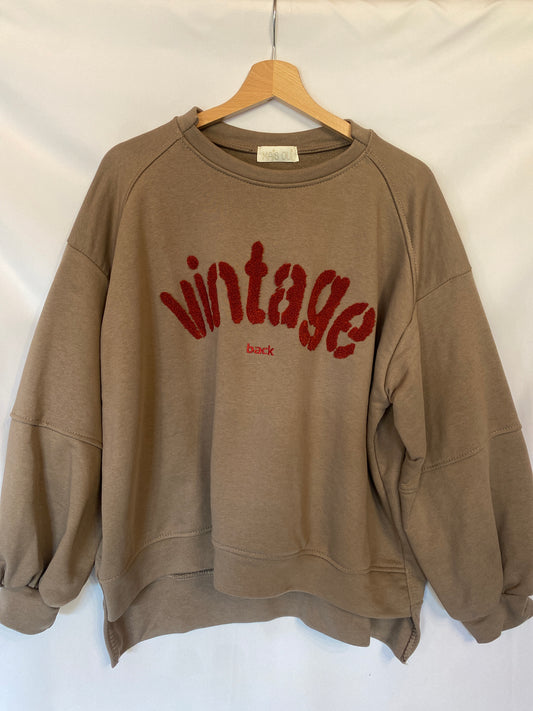 Felpa Vintage tortora