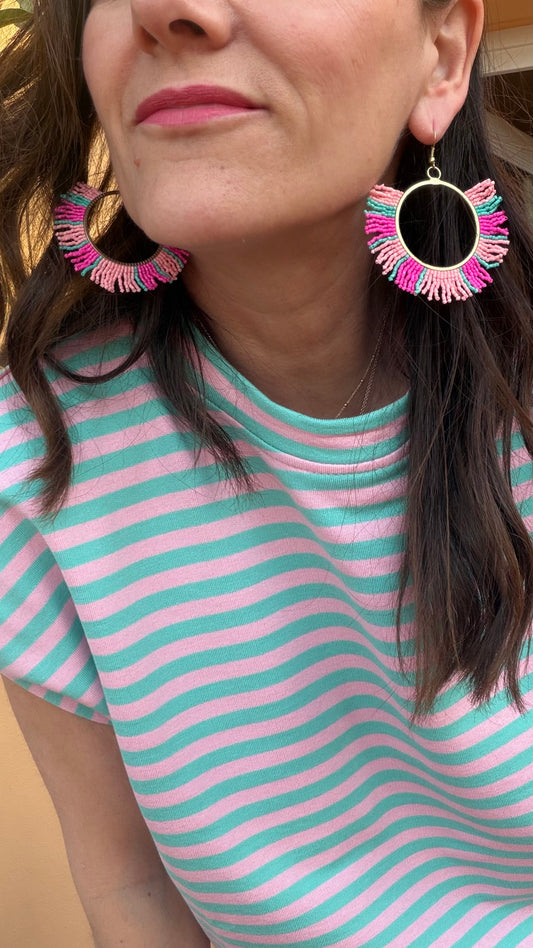 Orecchini Gipsy rosa tiffany fuxia