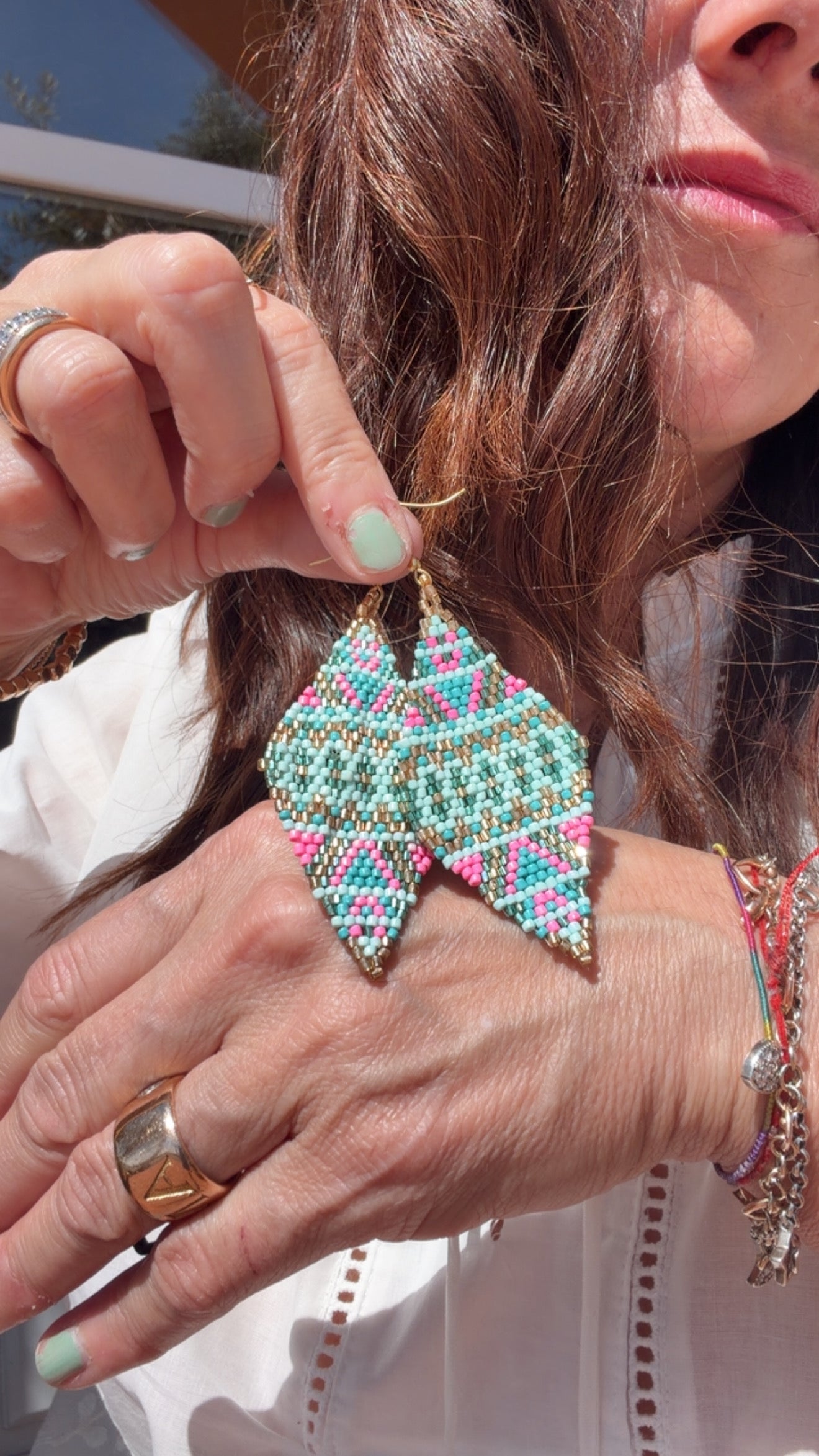 Orecchini Gipsy M rosa azzurro tiffany