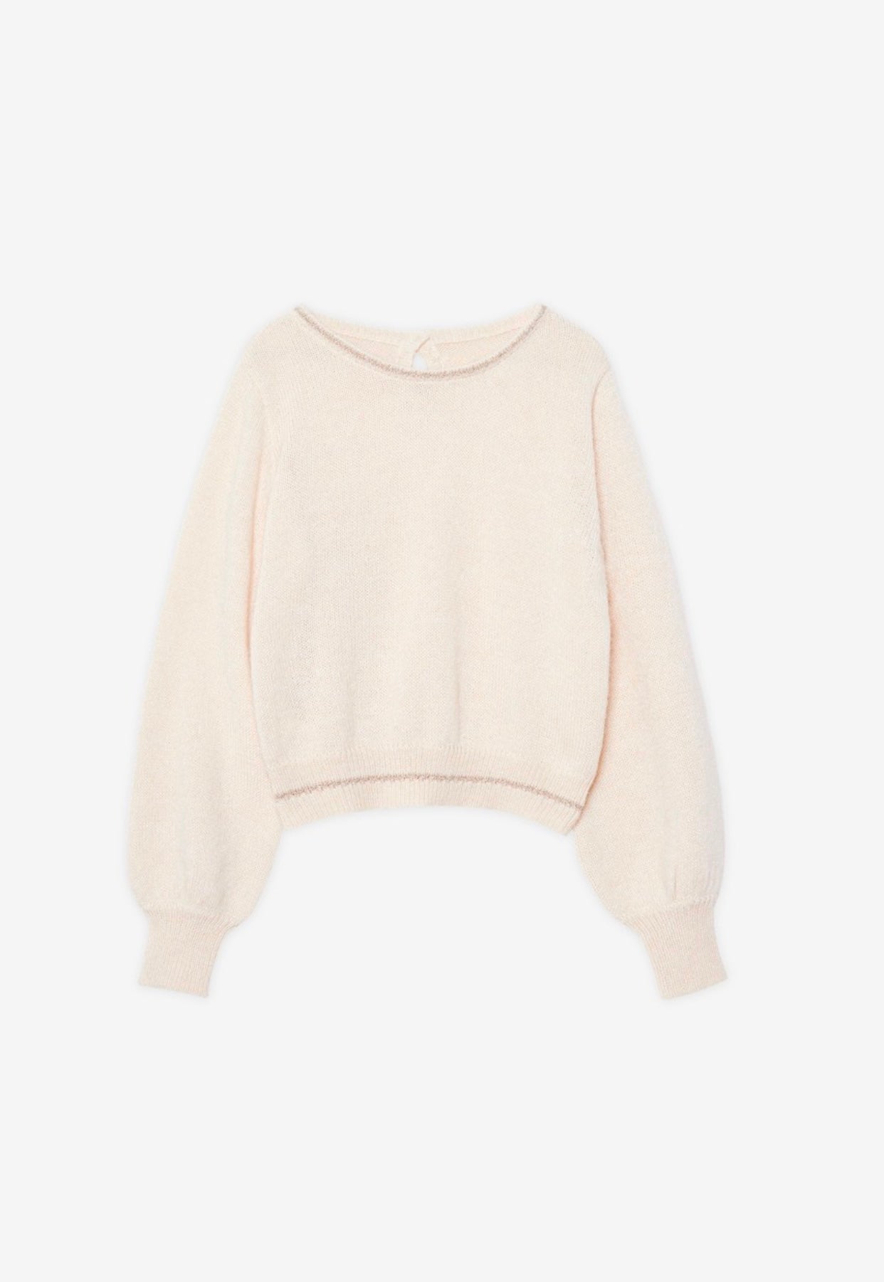 Maglione misto lana avorio dettagli lurex