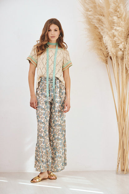 Pantaloni stampa fiori