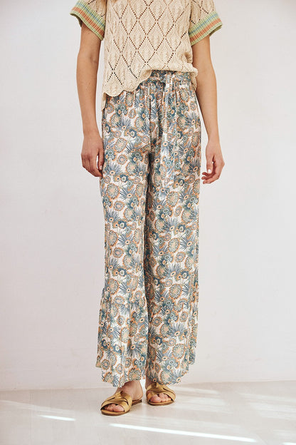 Pantaloni stampa fiori