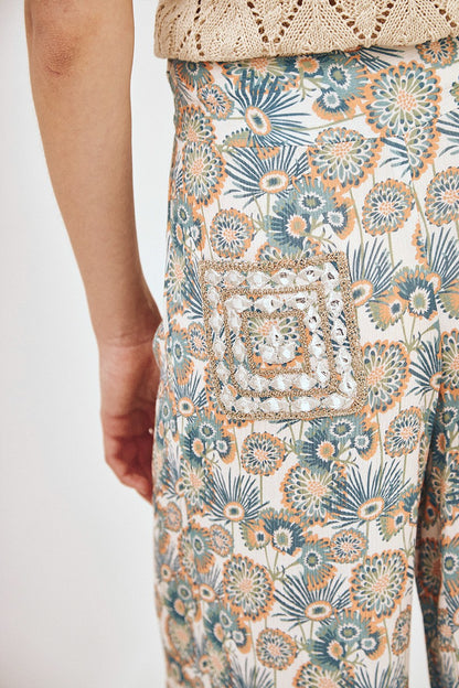 Pantaloni stampa fiori