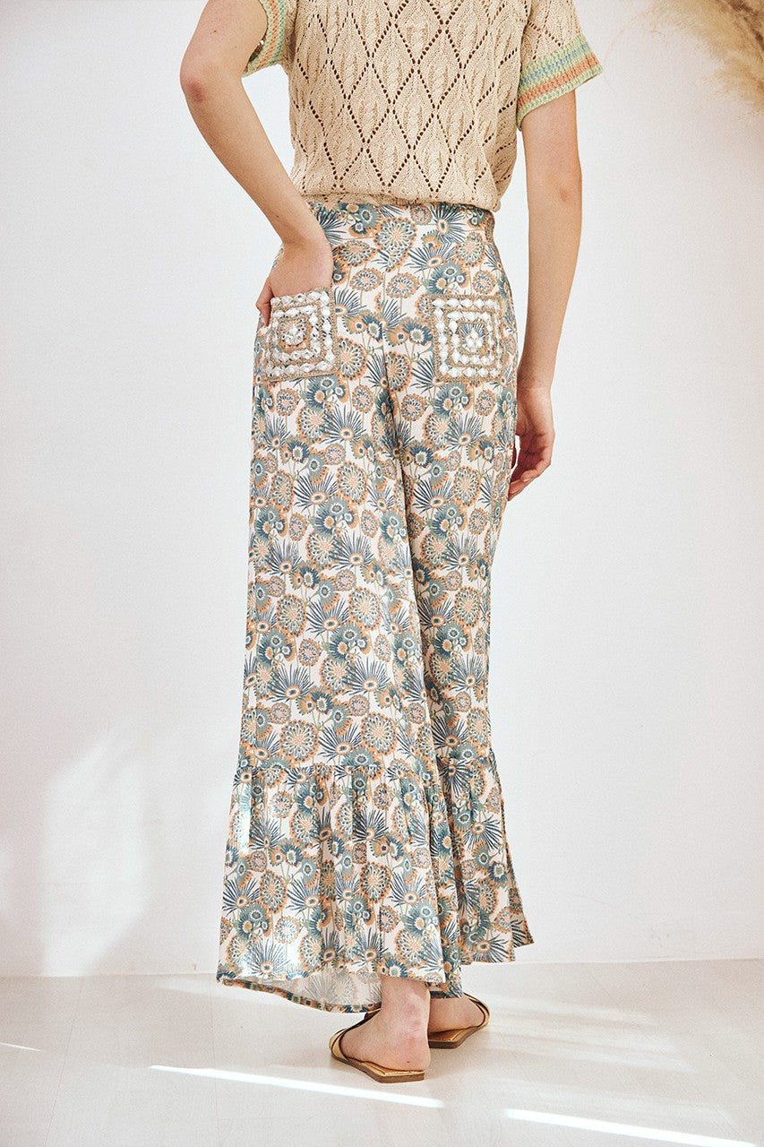 Pantaloni stampa fiori