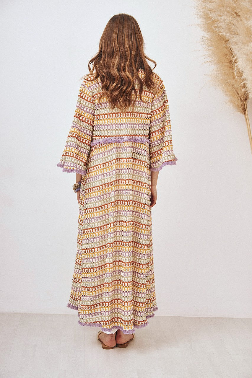 Kimono lungo a righe
