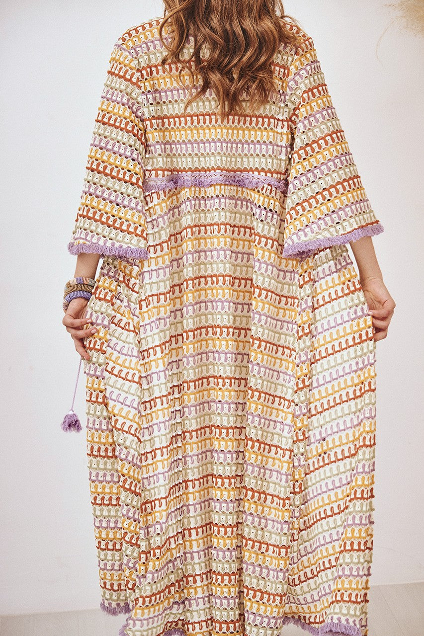 Kimono lungo a righe
