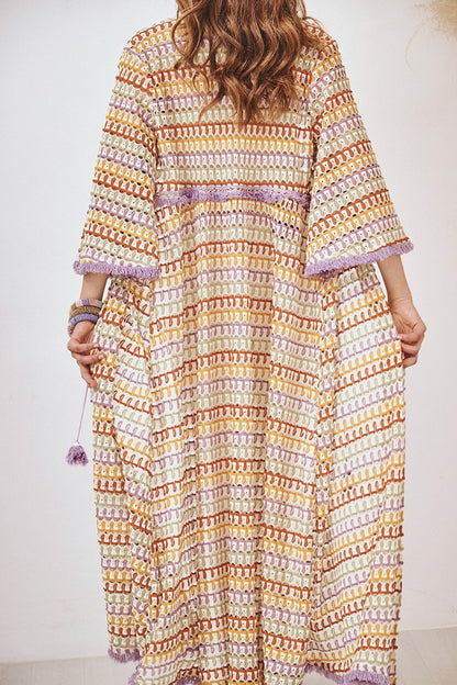 Kimono lungo a righe