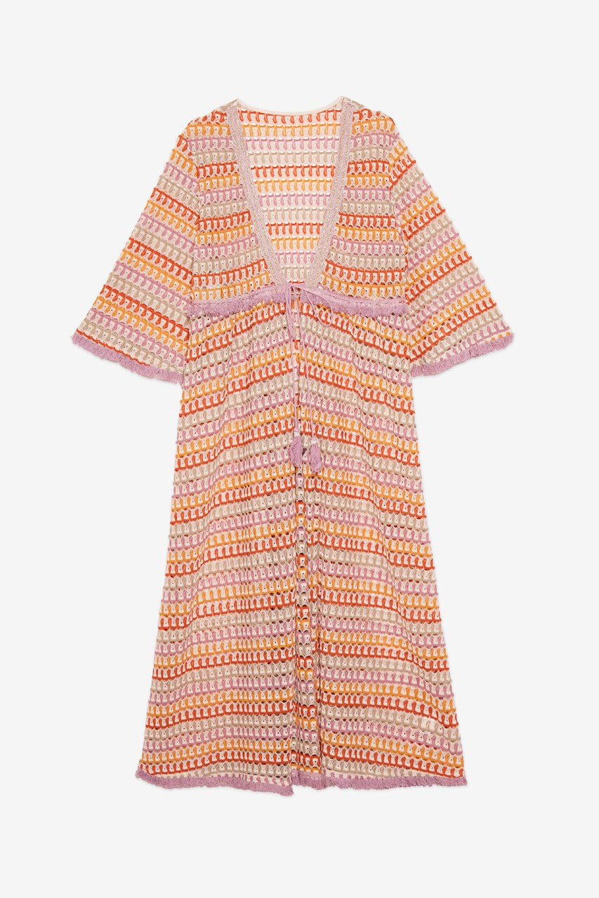 Kimono lungo a righe