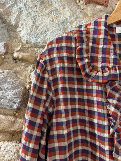 Camicia Sandra check Purple / Orange