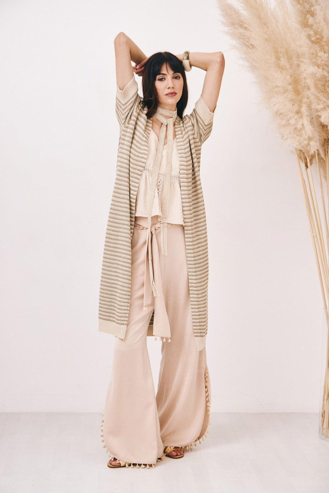 Top Lima con inserti macrame’
