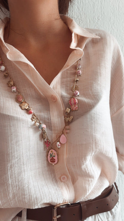 Collana Charms rosa