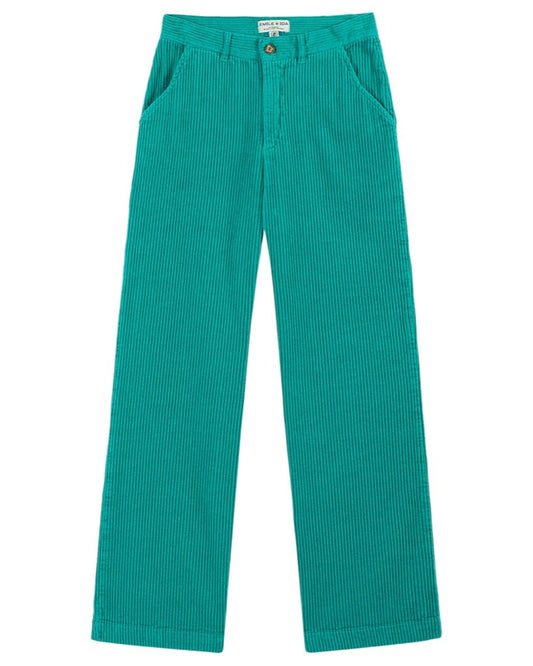 Pantalone Anelle velluto a costa larga colore verde