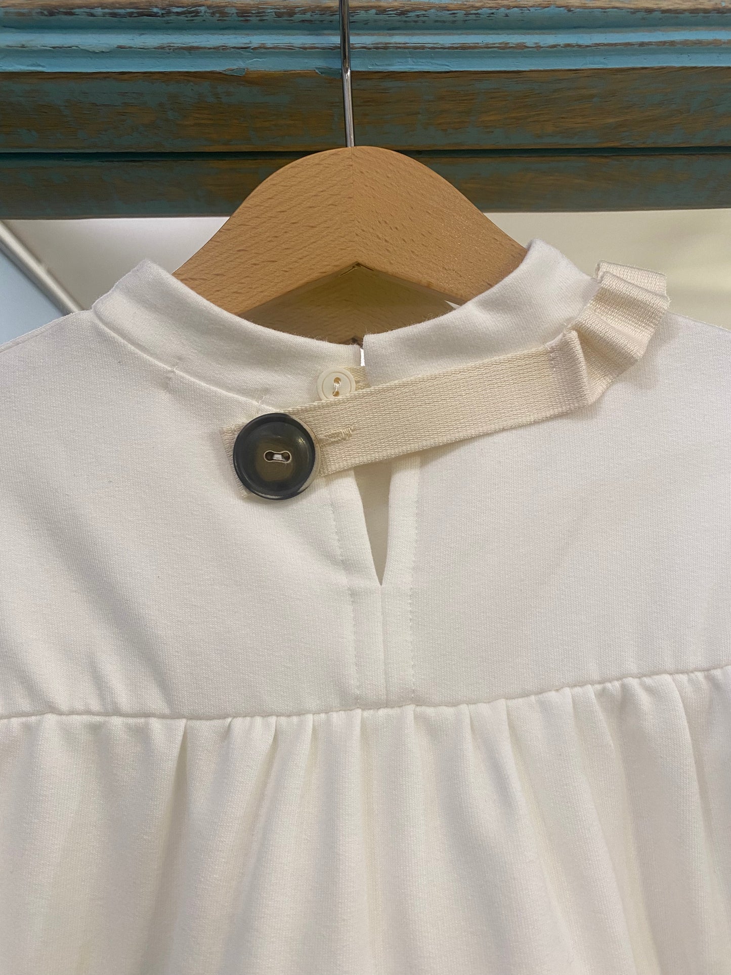 Abito in felpa di cotone colore latte