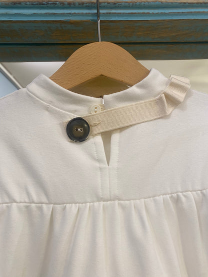 Abito in felpa di cotone colore latte