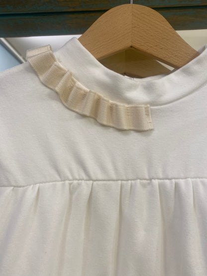 Abito in felpa di cotone colore latte