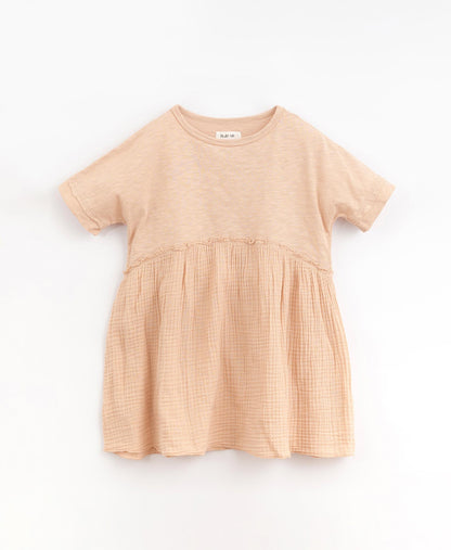 Abito bambina in cotone organico e mussola colore rosa