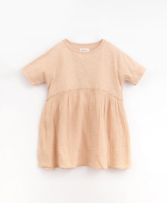 Abito bambina in cotone organico e mussola colore rosa