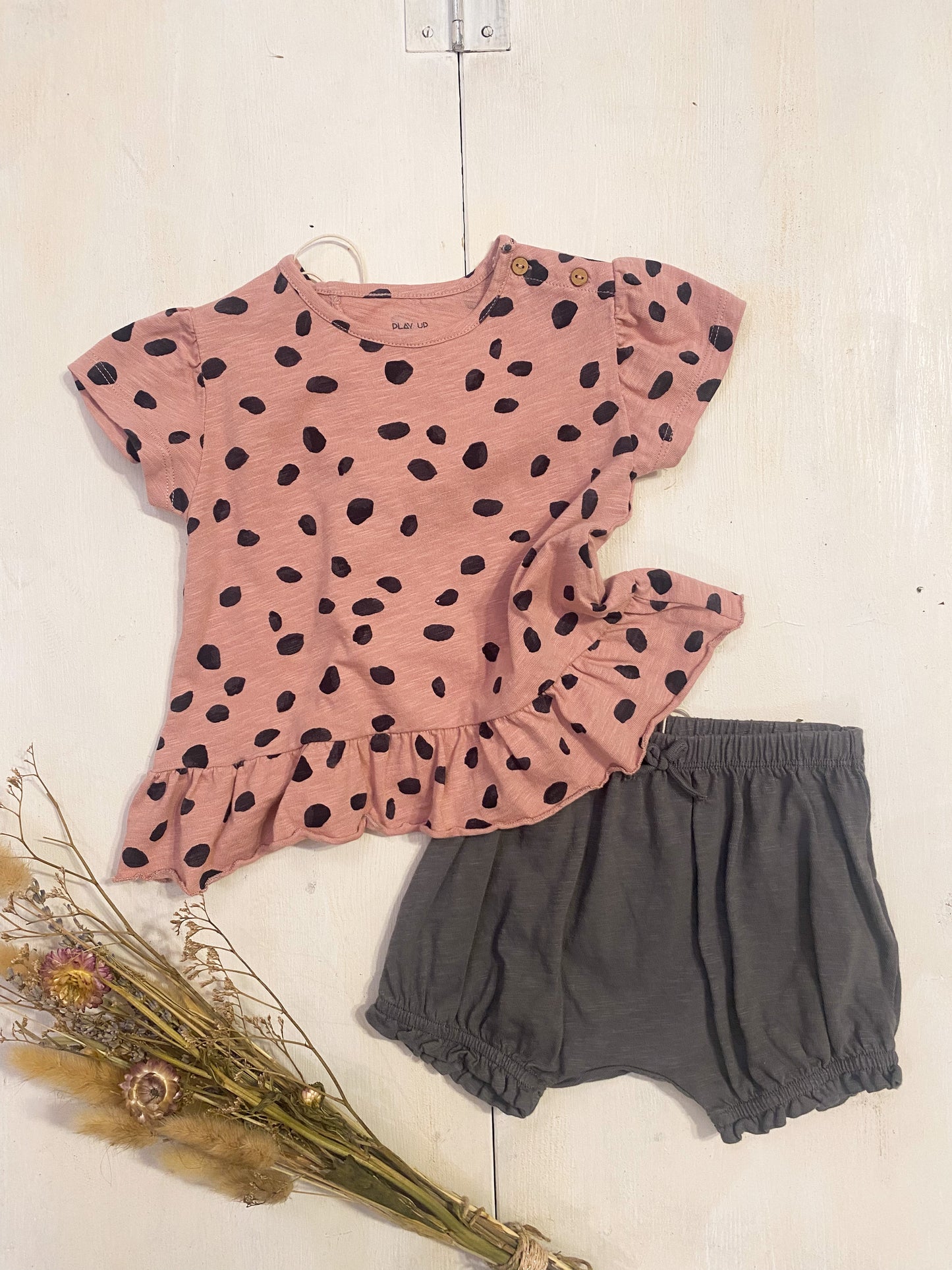 PLAY UPpantaloncino bambina cotone organico grigio