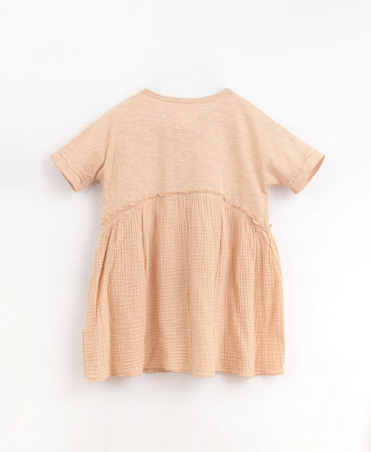 Abito bambina in cotone organico e mussola colore rosa